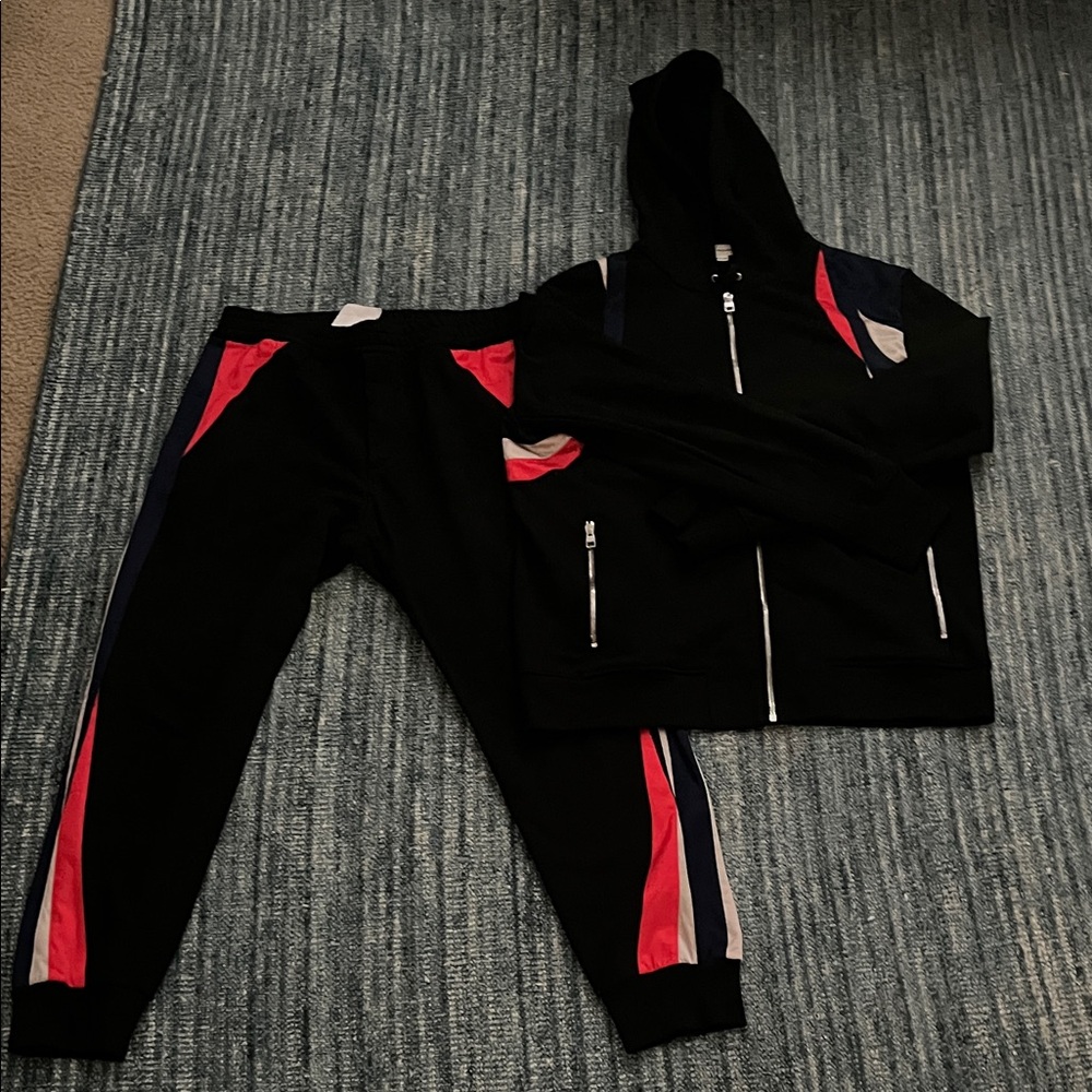 Alexander Mcqueen Black and Red Tracksuit Set